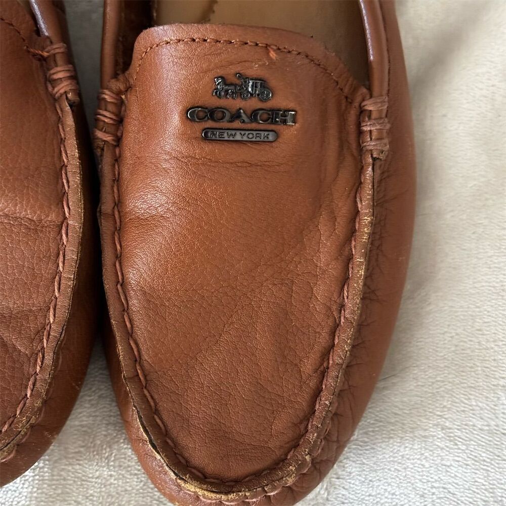 Coach Mary Lock UpWomen's Brown Leather Loafer Flats Size 10B Slip-On Casual - Picture 6 of 9